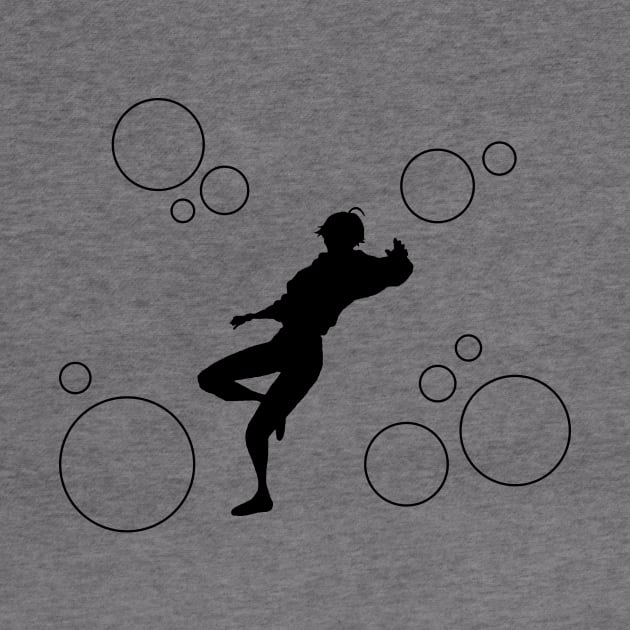 Bubbles Hibiki Falling Black by Luma Designs